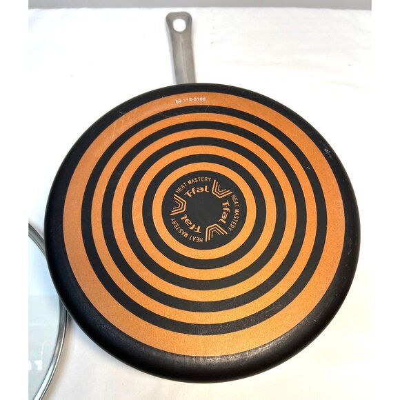 T-Fal Nonstick Fry Pan With Glass Lid 10" Diameter Aluminum Cookware - Picture 6 of 7
